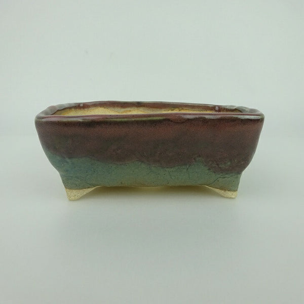 盆栽鉢 ゆうき祥石 小型 長辺 約12cm 長方鉢 釉薬 観賞用 新品 数量物 l1198412269