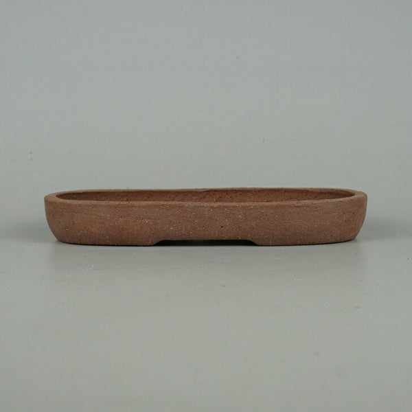 盆栽鉢 誠文窯 小型 長辺 約17.8cm 楕円鉢 泥物 数量物 新品 s1198417511