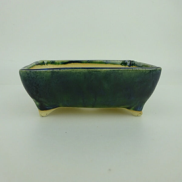 盆栽鉢 ゆうき祥石 小型 長辺 約11.8cm 長方鉢 釉薬 観賞用 新品 数量物 s1198416316