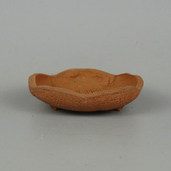 盆栽鉢 誠文窯 小型 長辺 約10.5cm 花型 丸鉢 泥物 数量物 新品 q1198417559