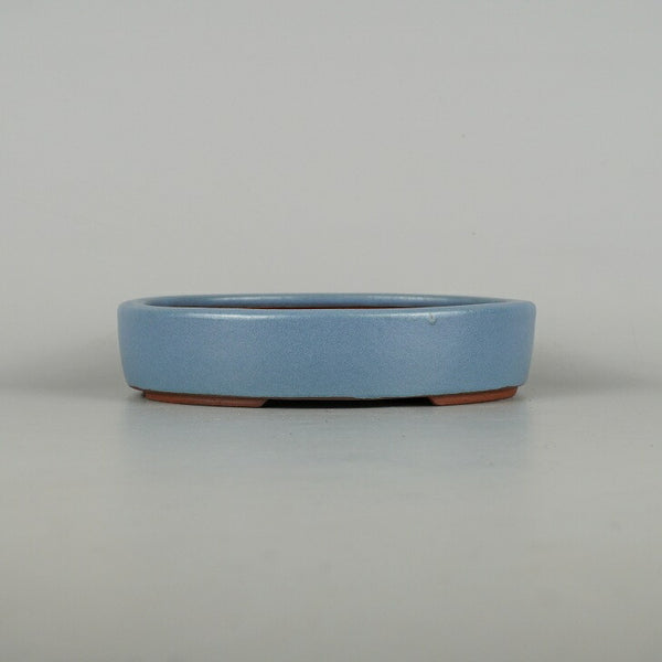 盆栽鉢 常滑 燿山窯 英明 小型 長辺 約18.5cm 楕円鉢 切立 小判 均窯 釉薬 新品 数量物 j1198418208