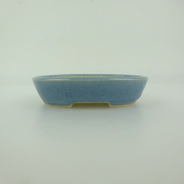 盆栽鉢 青香 小鉢 長辺 約8.7cm 楕円鉢 釉薬 新品 数量物 e1198412127