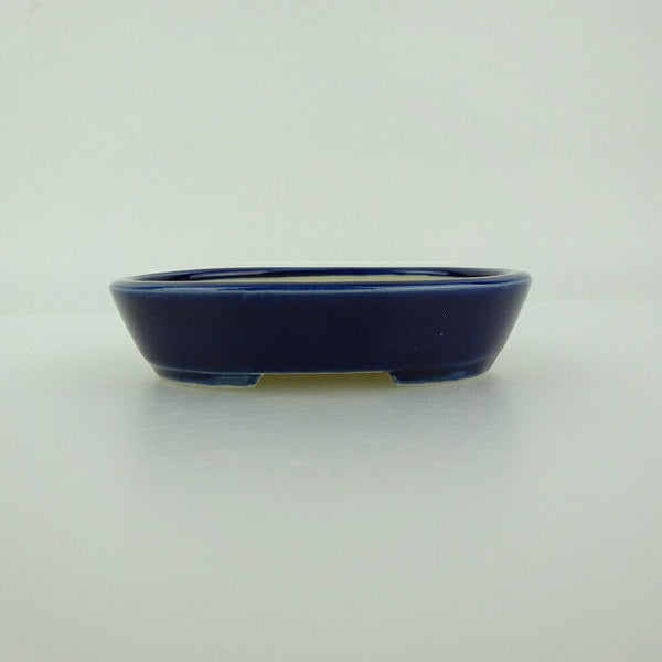 盆栽鉢 青香 小鉢 長辺 約8.5cm 楕円鉢 釉薬 新品 数量物 j1198416617