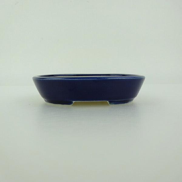 盆栽鉢 青香 小鉢 長辺 約8.7cm 楕円鉢 釉薬 新品 数量物 q1198419104