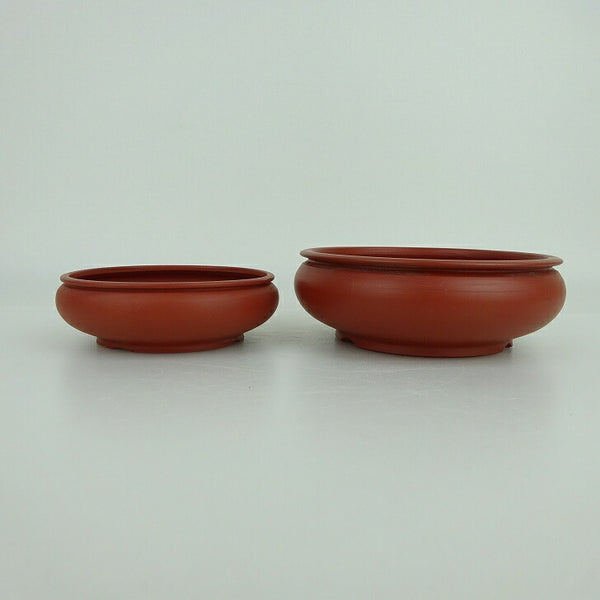 盆栽鉢 石山 2個セット 小型 長辺 約12cm 丸鉢 縁付 袋式 泥物 数量物 新品 x1198413371