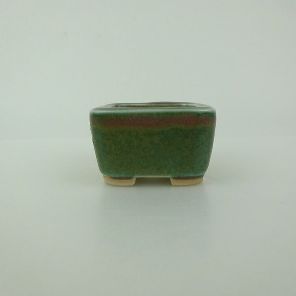 盆栽鉢 青香 豆鉢 長辺 約4.3cm 正方鉢 釉薬 g1198418083