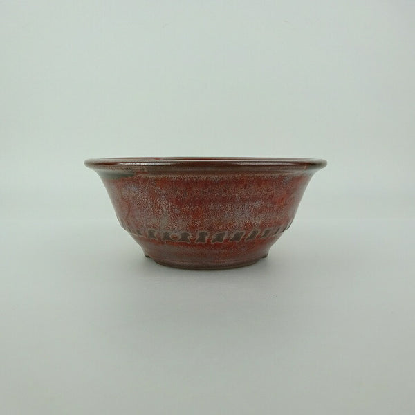 盆栽鉢 小石原焼 小型 長辺 約12.3cm 丸鉢 外縁 釉薬 新品 数量物 n1198414701