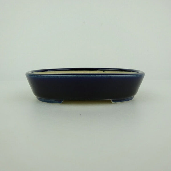 盆栽鉢 青香 小鉢 長辺 約10cm 楕円鉢 釉薬 t1198404199