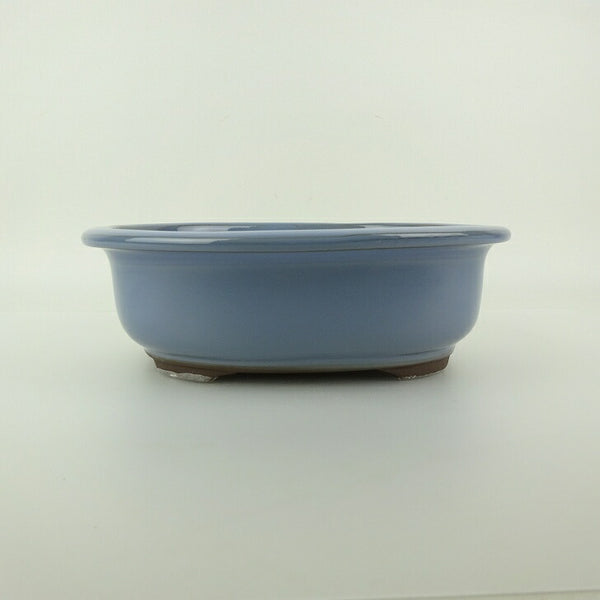 盆栽鉢 万古焼 萬古 中型 長辺 約21cm 楕円鉢 縁付 釉薬 新品 数量物 j1198410898