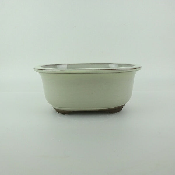 盆栽鉢 万古焼 萬古 小型 長辺 約16cm 楕円鉢 縁付 釉薬 新品 数量物 k1198413514