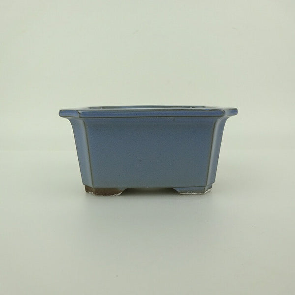 盆栽鉢 万古焼 萬古 森三 小型 長辺 約11cm 長方鉢 隅入 釉薬 新品 数量物 h1198422685