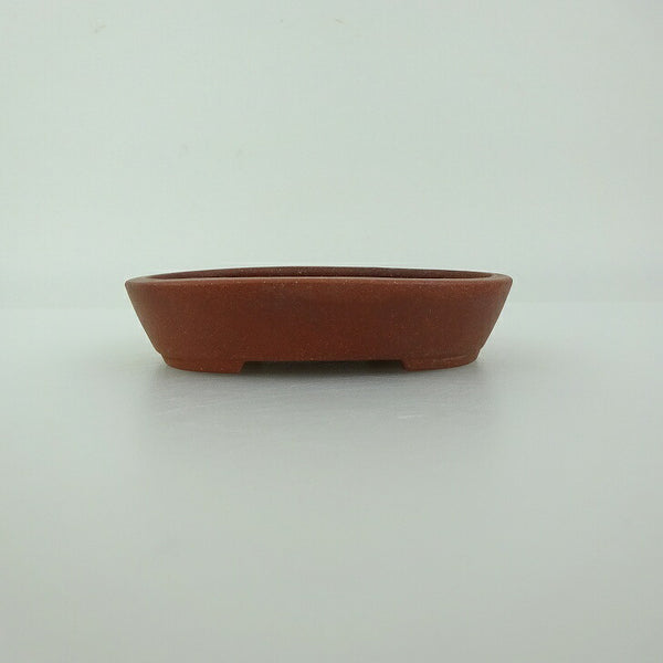 盆栽鉢 青香 小鉢 長辺 約9.8cm 楕円鉢 泥物 新品 数量物 j1198417366