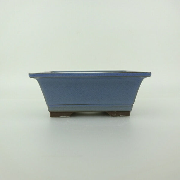 盆栽鉢 万古焼 萬古 森三 小型 長辺 約14cm 長方鉢 縁付 下帯 釉薬 新品 数量物 q1198410496