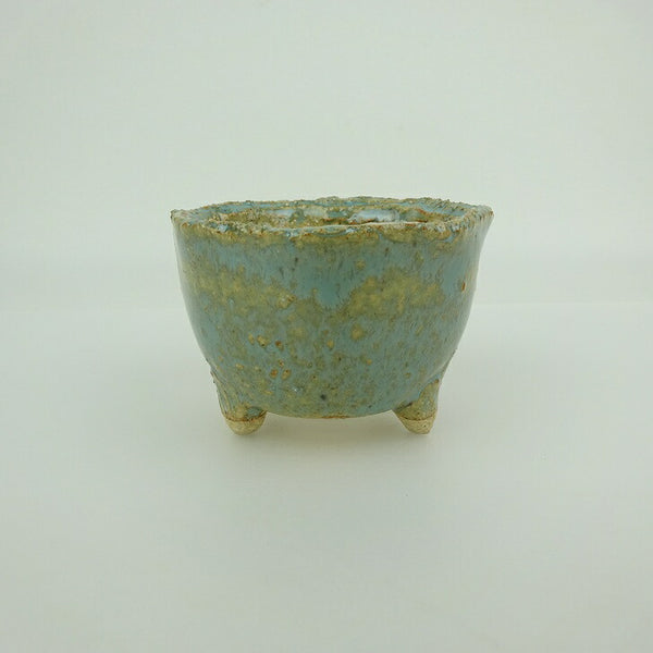 盆栽鉢 信楽焼 小鉢 長辺 約7.8cm 丸鉢 信楽 楽風 鉢 釉薬 観賞用 新品 数量物 1198406011