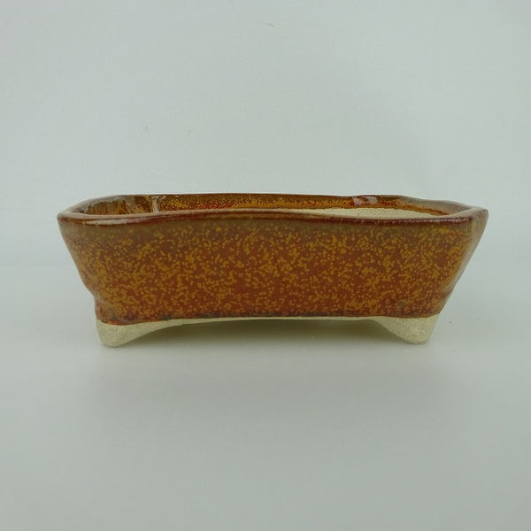 盆栽鉢 ゆうき祥石 小型 長辺 約16.2cm 長方鉢 釉薬 観賞用 新品 数量物 d1198419195