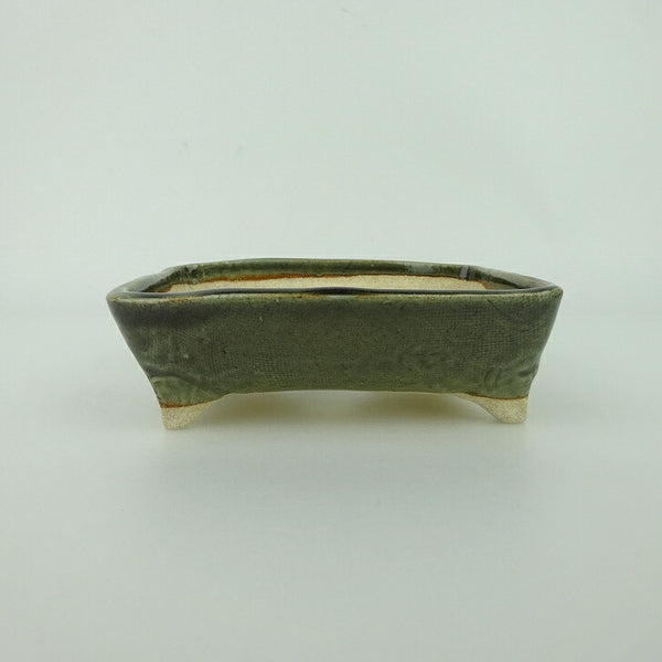 盆栽鉢 ゆうき祥石 小型 長辺 約11.2cm 長方鉢 釉薬 観賞用 新品 数量物 o1198424330
