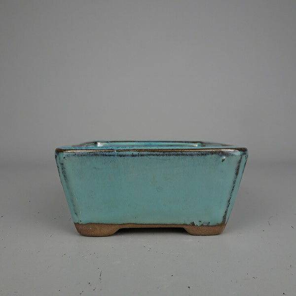 盆栽鉢 落款なし 小型 長辺 約 10cm 正方鉢 釉薬 中国鉢 新品 数量物 u1198423948