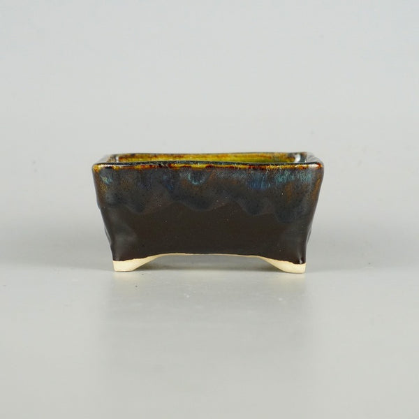 盆栽鉢 ゆうき祥石 小鉢 長辺 約 8.5cm 長方鉢 釉薬 新品 数量物 d1198424324