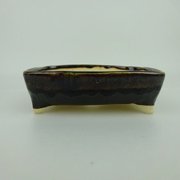 盆栽鉢 ゆうき祥石 小型 長辺 約13.5cm 長方鉢 釉薬 観賞用 新品 数量物 v1198442955