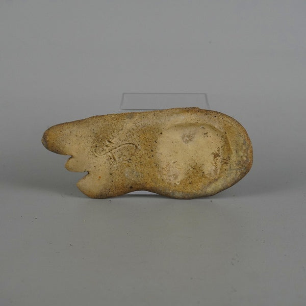 中古 陶板 信楽焼 花台 小型 長辺 約14cm 飾台 置物台 花飾 陶製 盆栽台  中古 1198408659