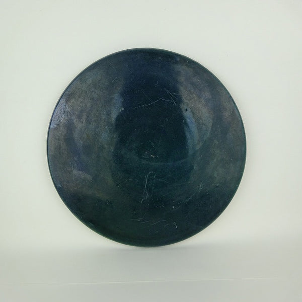 中古  陶板 花台 常滑 秀峰造 長辺 約37cm 丸型 飾台 置物台 花飾 釉薬 陶製 盆栽台 敷物  中古品 l1198409579