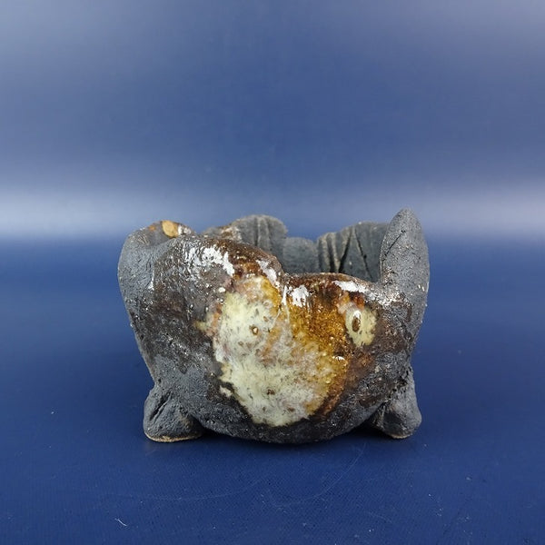 盆栽鉢 竹鳳 落款なし 小鉢 長辺 約 5.5cm 丸鉢 釉薬  新品 r1198409512