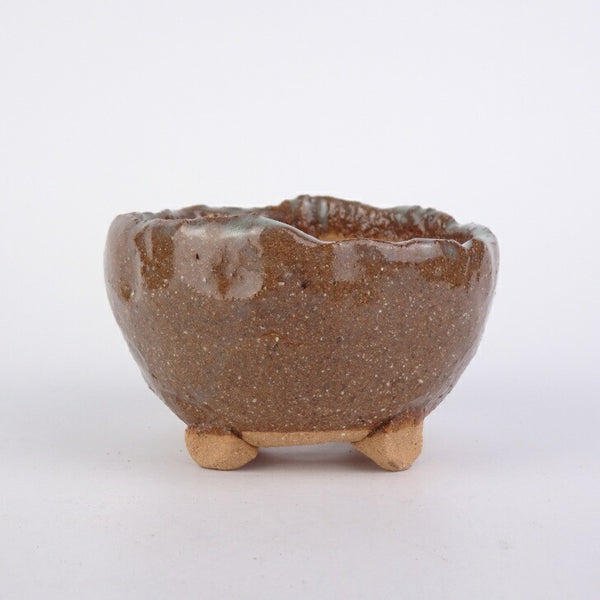 盆栽鉢 竹鳳 小鉢 長辺 約7cm 丸鉢 釉薬 数量物 新品 k1198408732