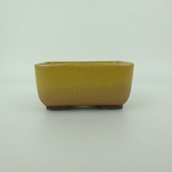 盆栽鉢 万古焼 萬古 森三 小型 長辺 約11cm 長方鉢 撫角 釉薬 新品 数量物 u1198425382