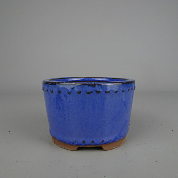 盆栽鉢 落款なし 小鉢 長辺 約 9.5cm 丸鉢 釉薬 中国鉢 新品 数量物 m1198411310