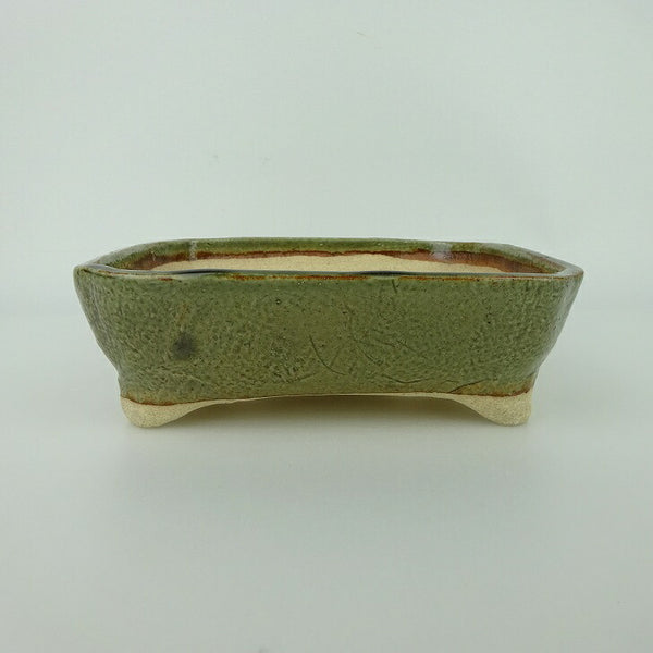 盆栽鉢 ゆうき祥石 小型 長辺 約15.8cm 長方鉢 釉薬 観賞用 新品 数量物 h1198424085