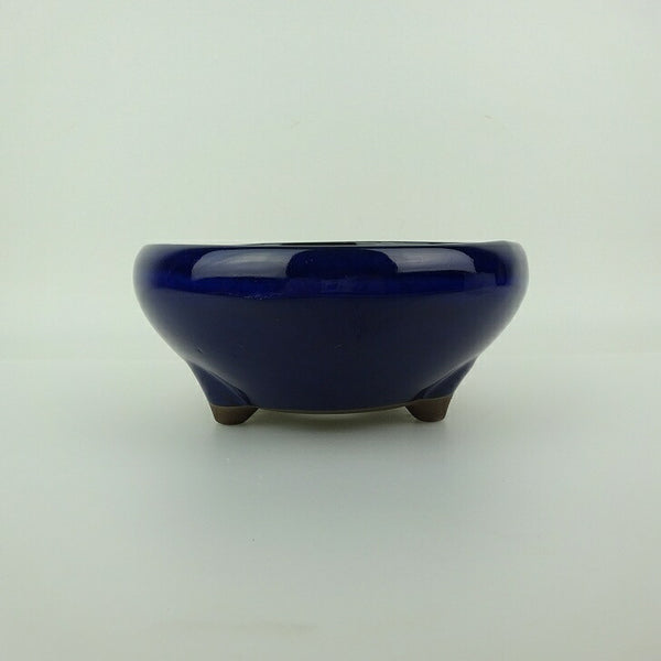 盆栽鉢 万古焼 萬古 小型 長辺 約16cm 丸鉢 釉薬 新品 数量物 o1198427565