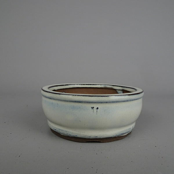 盆栽鉢 落款なし 小型 長辺 約 10.5cm 丸鉢 釉薬 中国鉢 新品 数量物 w1198413307