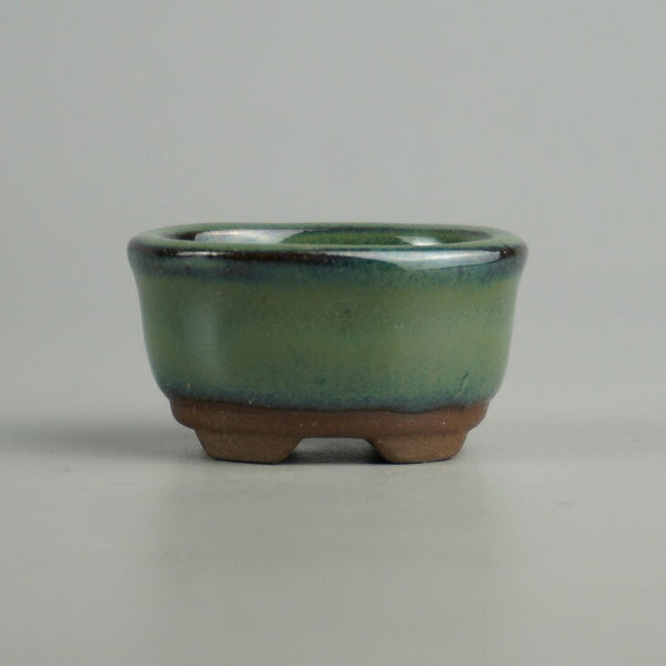 盆栽鉢 文 豆鉢 長辺 約 3.7cm 楕円鉢 釉薬 ミニ鉢 観賞用 新品 数量物 j1198418803