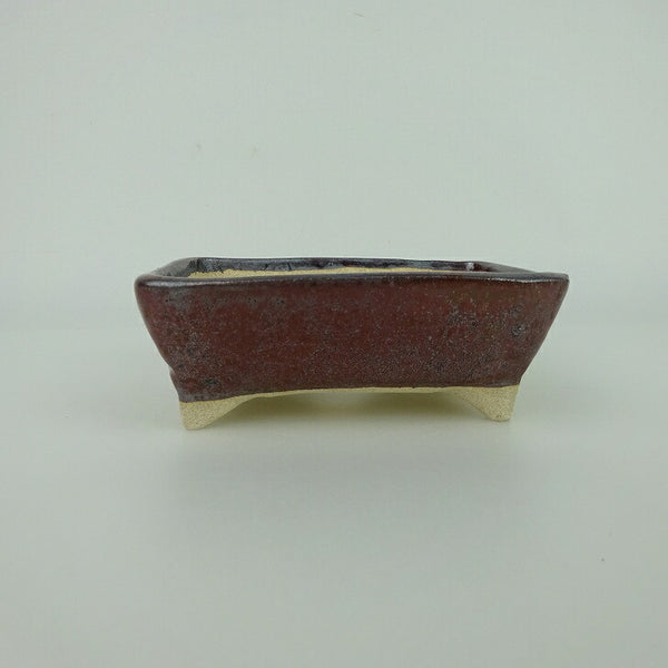 盆栽鉢 ゆうき祥石 小型 長辺 約11.3cm 長方鉢 釉薬 観賞用 新品 数量物 n1198414850