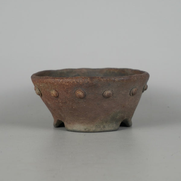 盆栽鉢 文山 越前文山 小型 長辺 約 12cm 鯖江園芸 丸鉢 鋲打 泥物  新品 1198407564