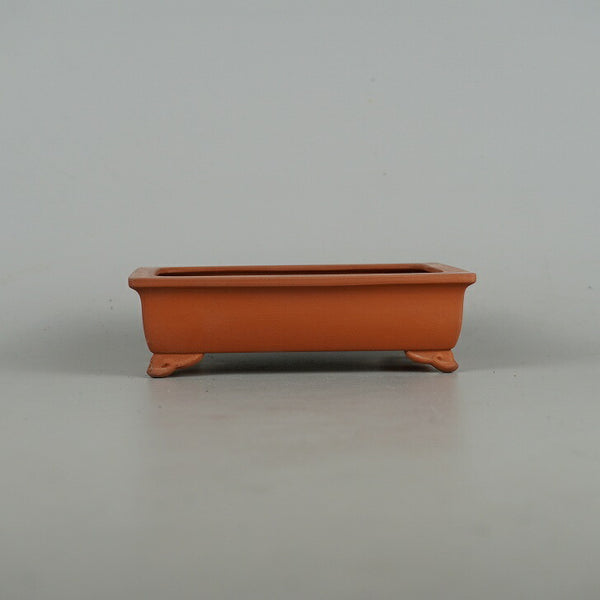 盆栽鉢 青香 小型 長辺 約13.4cm 長方鉢 雲足 泥物 s1198410145