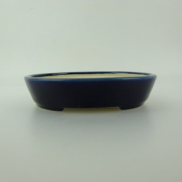 盆栽鉢 青香 小型 長辺 約11.9cm 楕円鉢 釉薬 k1198408768