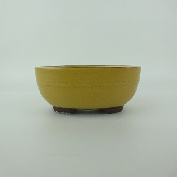 盆栽鉢 万古焼 萬古 森三 小型 長辺 約13.8cm 楕円鉢 中帯 釉薬 新品 数量物 s1198417657