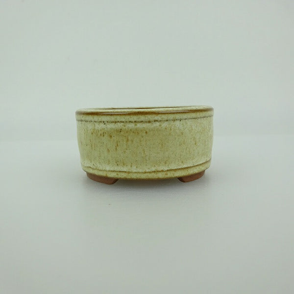 盆栽鉢 青香 小鉢 長辺 約5.8cm 丸鉢 上下帯 釉薬 新品 数量物 k1198408130