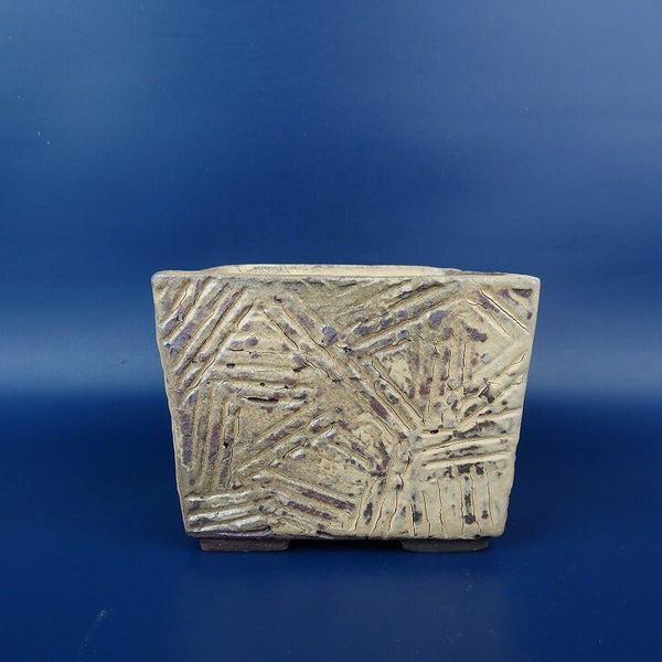 盆栽鉢 常滑 片 片岡 美津江 小型 長辺 約10.5cm 正方鉢 焼〆 角鉢 新品 数量物 o1198421690