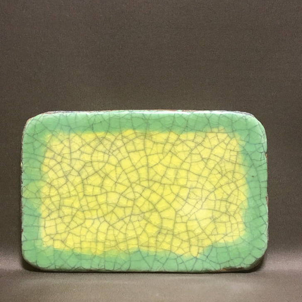 陶板 文山 越前文山 花台 長辺 約20.5cm 長方 飾台 置物台 花飾 釉薬 陶製 盆栽台  新品 e1198409434