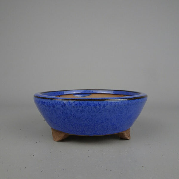 盆栽鉢 落款なし 小型 長辺 約 12cm 丸鉢 釉薬 中国鉢 新品 数量物 v1198441912