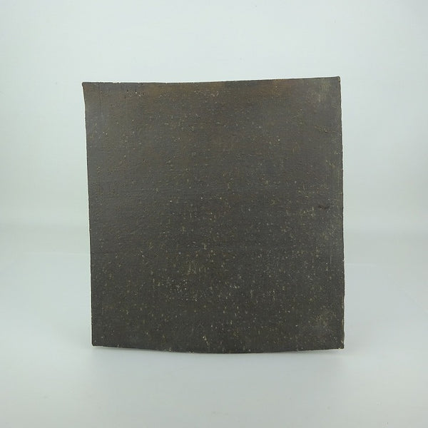 中古  陶板 花台 長辺 約23.3cm 正方 飾台 置物台 花飾 陶製 盆栽台 敷物 泥物  中古品 m1198411910