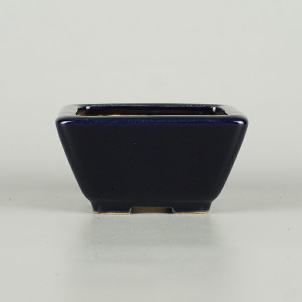 盆栽鉢 常滑 黎鳳 小鉢 長辺 約 9.8cm 正方鉢 瑠璃 釉薬 新品 数量物 q1198419201