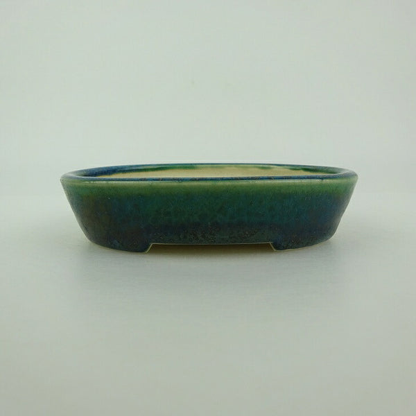 盆栽鉢 青香 小鉢 長辺 約10cm 楕円鉢 釉薬 l1198408636