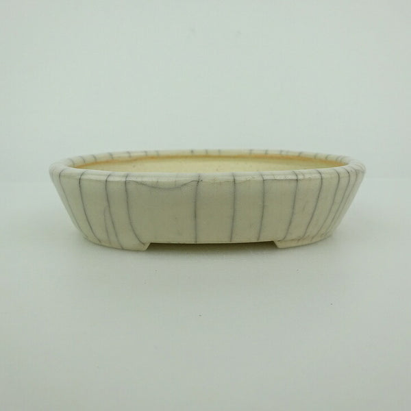 盆栽鉢 青香 小鉢 長辺 約9cm 楕円鉢 貫入 釉薬 1198403727