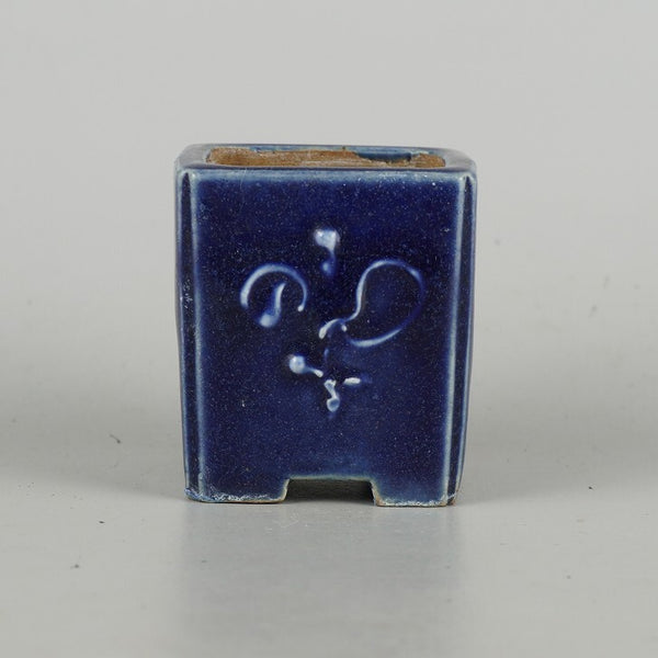 中古盆栽鉢 平安 虹泉 小鉢 長辺 約 5.5cm 正方鉢 隅入 釉薬  中古鉢 d1198419739
