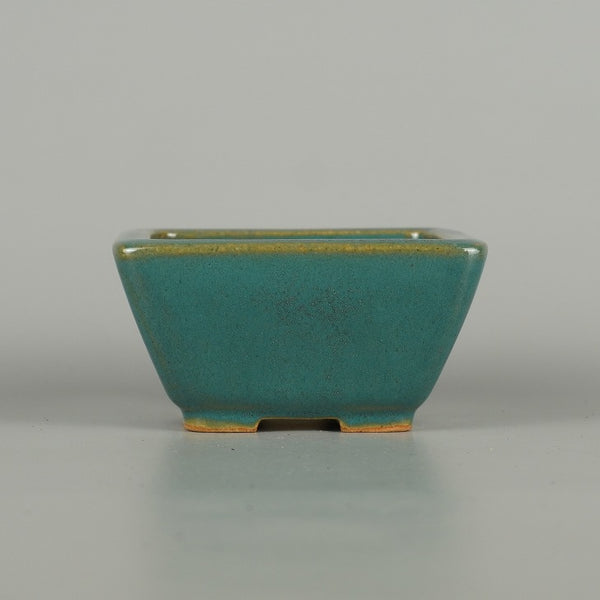 盆栽鉢 常滑 黎鳳 小鉢 長辺 約 9.8cm 正方鉢 オリベ 釉薬 新品 数量物 w1198413116