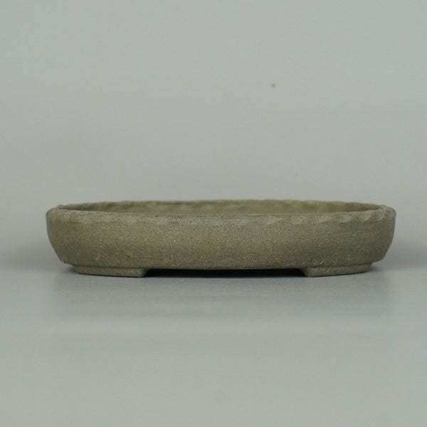 盆栽鉢 誠文窯 小型 長辺 約11.3cm 楕円鉢 泥物 数量物 新品 f1198407235