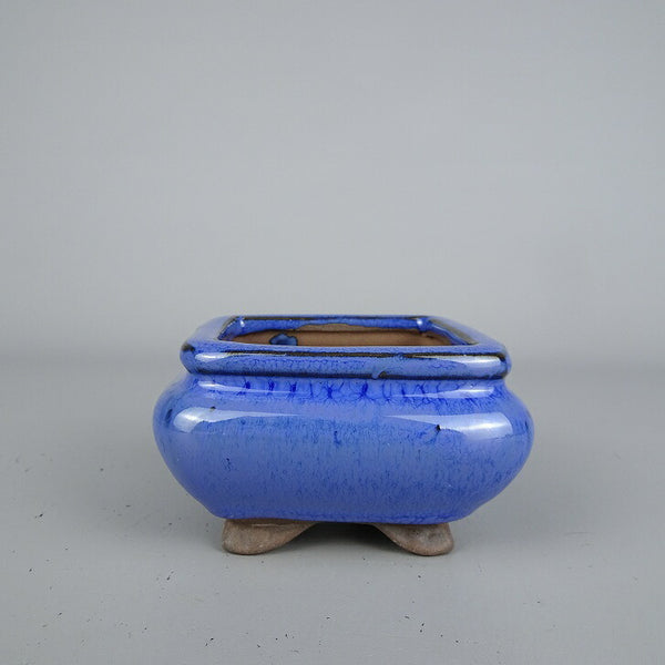 盆栽鉢 落款なし 小鉢 長辺 約 8.5cm 正方鉢 釉薬 中国鉢 新品 数量物 h1198429751